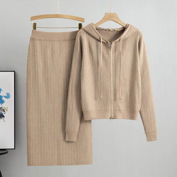 Stay Cozy and Fashionable with Women s Sweaters in Top And Skirt Set Style Hot diamond cardigan jacket for women