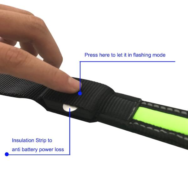 Led Flashing Strong Large Long Nylon Dog Leads , Glow In The Dark Dog Leash