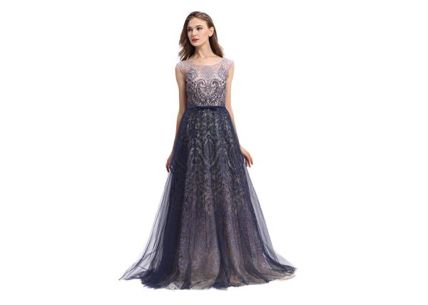 Elegant Ladies Muslim Formal Dresses , A - Line Sleeveless Muslim Party Dress