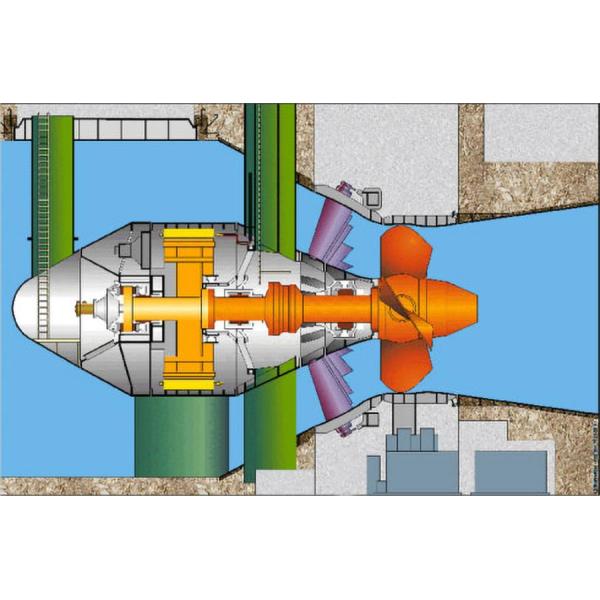 灯泡贯流总图剖面2.jpg Hydroelectric Power 40000kw 6.7m Diameter Bulb Hydro Turbine