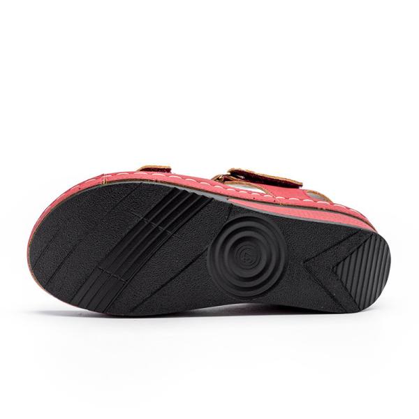 BS076 Manufacturer 2021 Amazon new sandals women's slope with magic buckle thick-soled large size sandals slippers beach