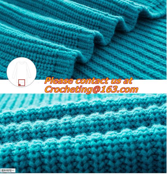 Crochet, Knitted Pullover Women Fashion O-neck Hallow Out Tricot Crochet Medium-Long Wool Sweater Dress