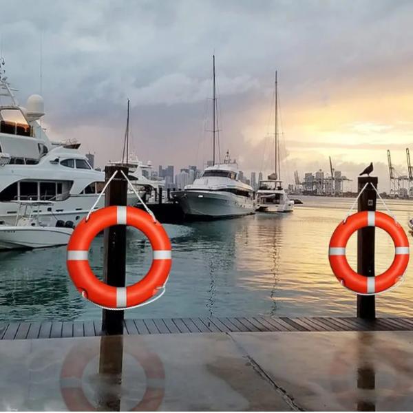 OEM Emergency Rescue Equipment Life Buoy Rings With Fluorescent Reflective Strip