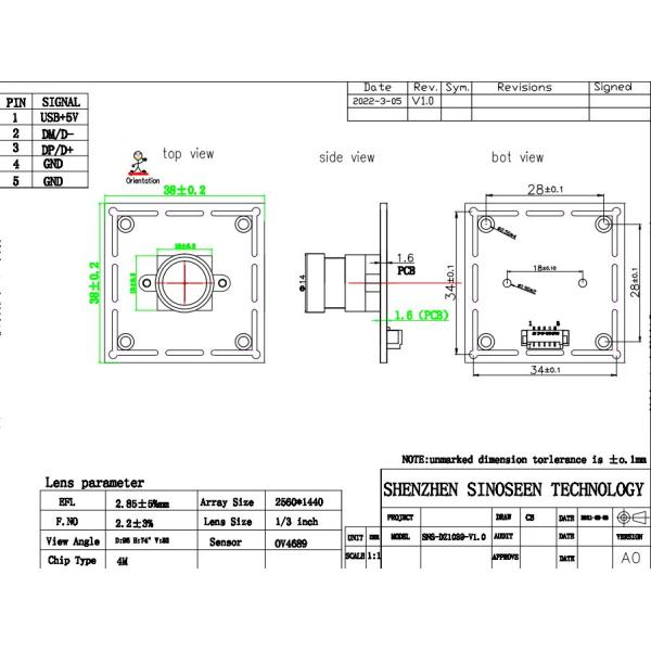 Модуль OV4689 4mp 2K HD 330FPS камеры OEM для распознавания лиц