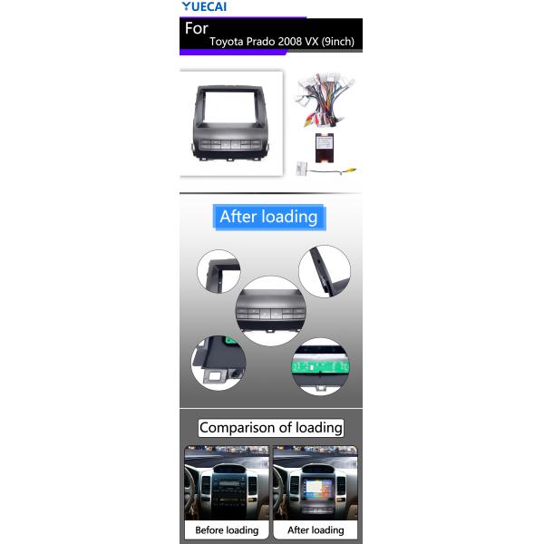 Toyota Prado 2008 VX Автомобильный головной блок замена 9 дюймовый экран