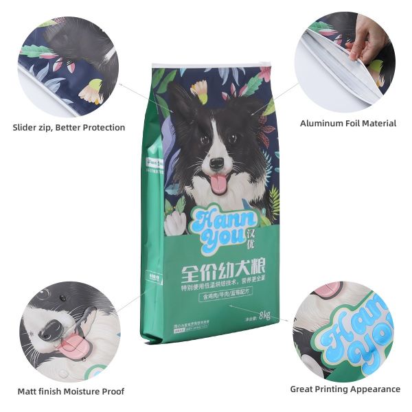 Custom Printed 8kg Flat Bottom Pet Food Bag | High Barrier Aluminum Foil Stand Up Pouch for Dry Kitten & Adult Cat Food Bulk Packag