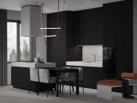 Armário de cozinha de design moderno com ilha