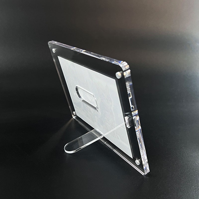 A4 Clear Acrylic L-shaped Table Tent, Slant Magnetic Menu Holder, Desktop Menu & Price Display Stand, A5 Table Ten