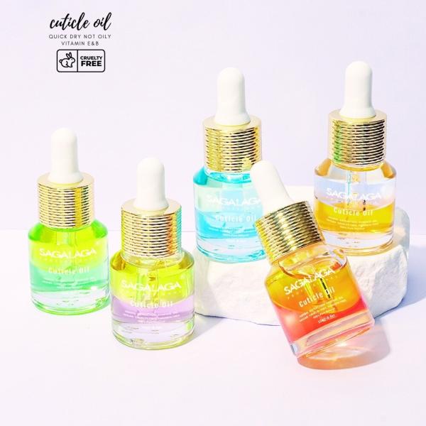 SAGALAGA 13 Scented Glass Nail Cuticle Oil 15ML Bottle With Dropper Amazing Double Layer Moisturizing Oil for Dry Cuticles