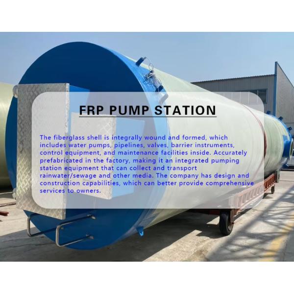 Grp Fiberglass Frp Sewage Pump Station Prefabricated Integrated Domestic Wastewater