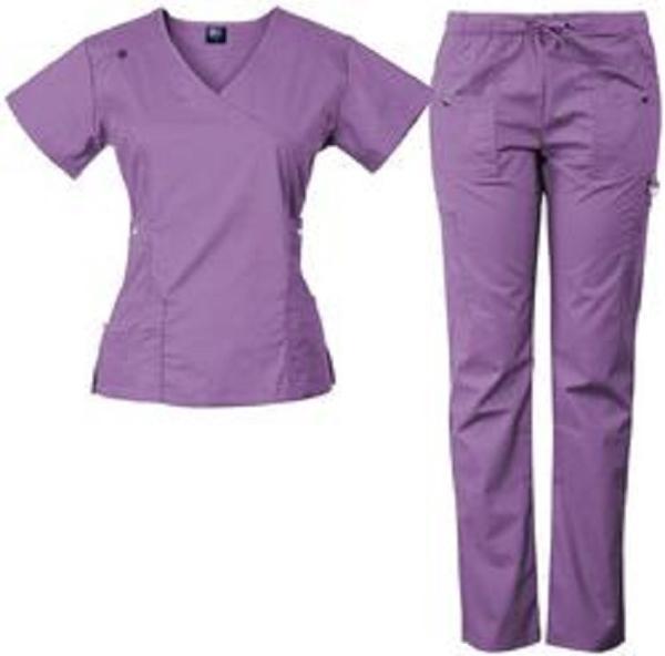 factory custom logo solid color scrub top and pants stretch scrub uniform nursing sets