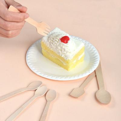Disposable packing mini cutlery set wooden wooden fork /knife and paper napkin set