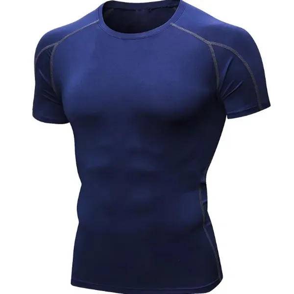 Outdoor Gym Slim Fit Mens Sport Tee Shirts Quick Drying  Short Sleeve