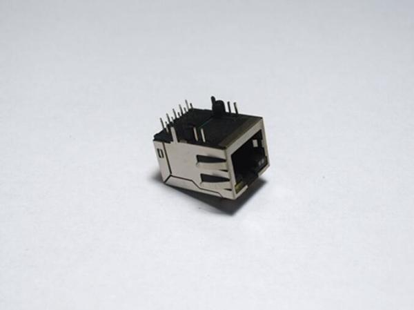 90 Degree Shielded RJ45 Female Ethernet Connector Single Port With LEDs