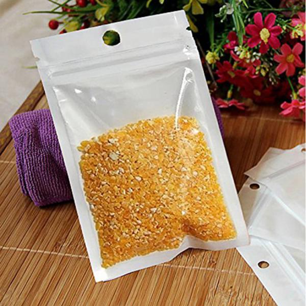 White Transparent  Zipper Bag Plastic Packaging Pearl Film Bags with Hang Hole for USB packing