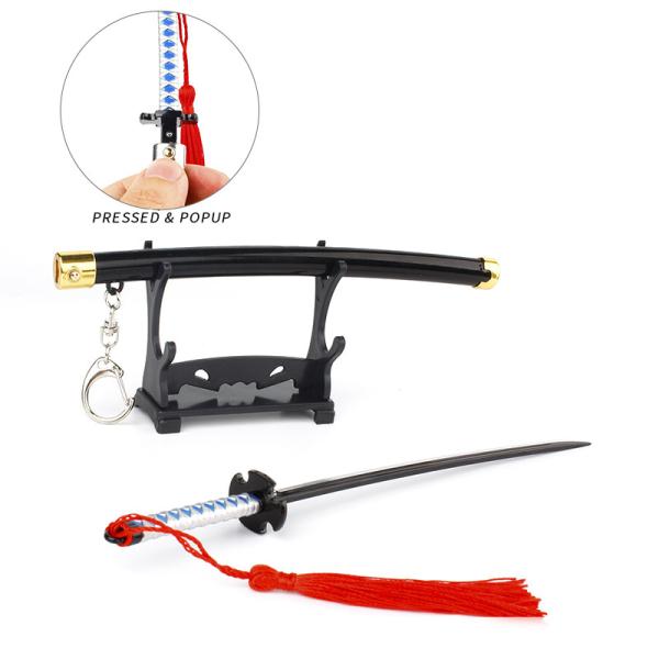 Kamado Tanjirou Shodai Elasitc Moving 3D Model Keychain Sword Die Casting