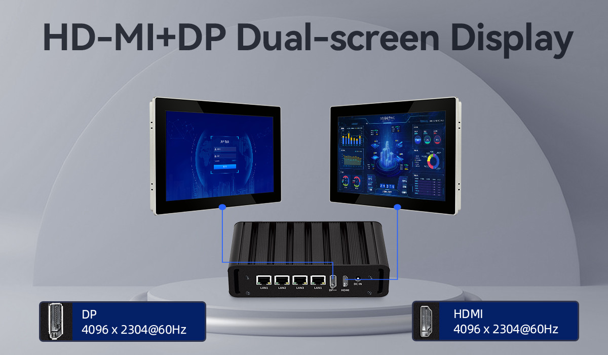 Intel N100 4 LAN Dual COM Industrial Mini Fanless PC с WIFI DDR4 16G оперативной памятью Windows Linux