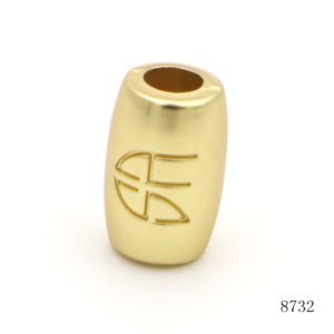 Matt Gold Plated Customized Logo Engraved Square Bead  Metal Square Beads For Bracelets Decorative