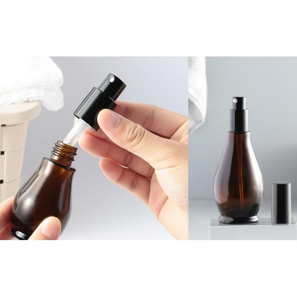 100ml Amber Glass Travel Bottles Cosmetic Cream Pump Bottle Dispenser Container