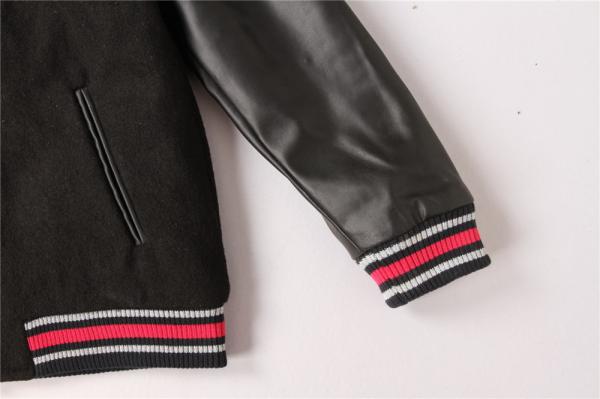 PU Sleeve Ladies Black Bomber Jacket 10A 12A 14A Sample free