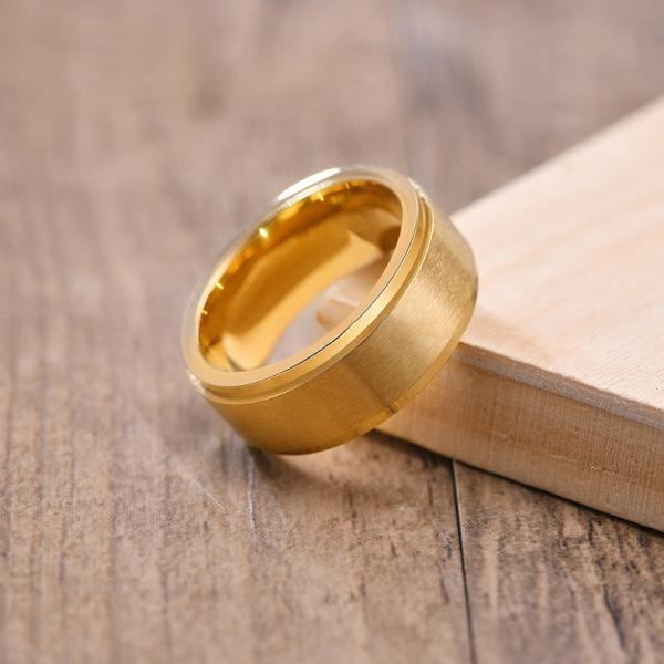 Black / Silver / Gold Stainless Steel Spinner Ring 8mm Third Party Appraisal For Men Women