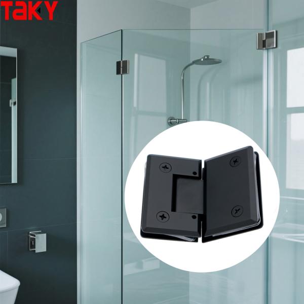 Frameless 135 Degree Black Shower Door Hardware Stainless Steel Glass Door Hinge