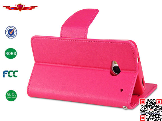 Wholesale 100% Quality Guaranteed PU Flip Wallet Leather Cover Cases For HTC ONE M7