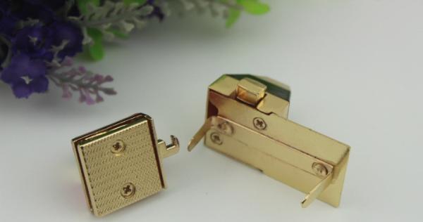 Top selling high end plating double color red and black metal turn lock for handbag