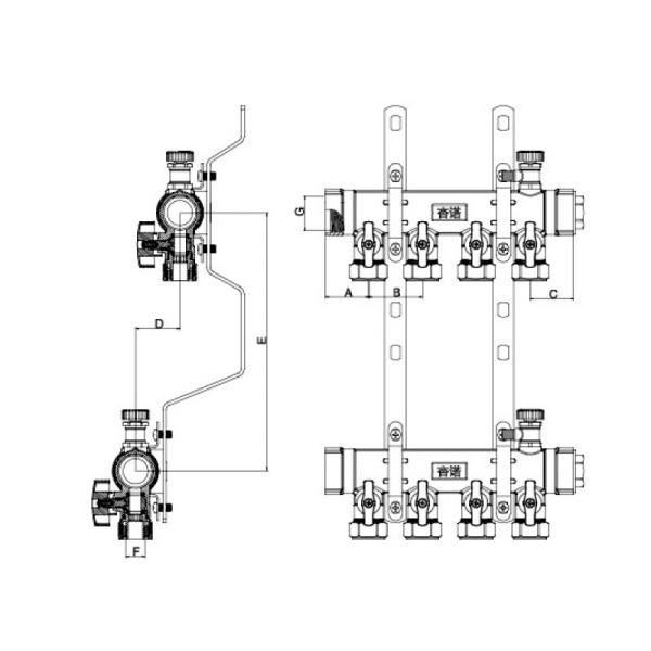 Ráfaga multíple forjada MF1002-25 niquelado HPB57-3 de la arena de la válvula de cobre amarillo