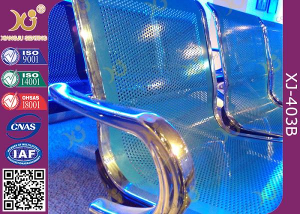 Chrome Finished Metal Structure Waiting Area Chairs For Bank / Bus Station