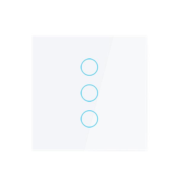 Tuya Zigebee Touch Operated Smart Wifi Light Switch 10A EU Standard 3 Gang APP Control