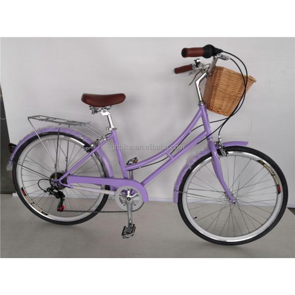 Front and rear wheel V brake 7 speed 26 inch bicycle custom adult womens city cruiser bike with hard frame