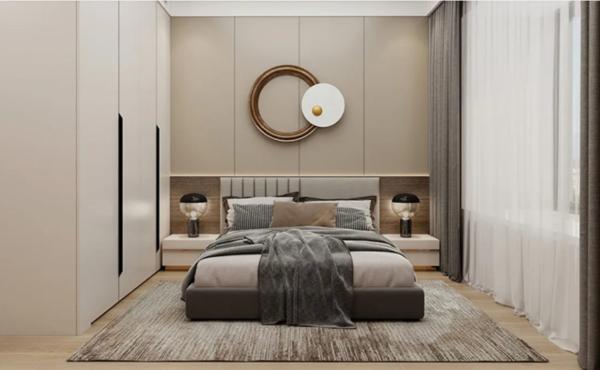 Light Colored Bedroom Wardrobe Closets Melamine Panel Door Cover Tall Cabinet
