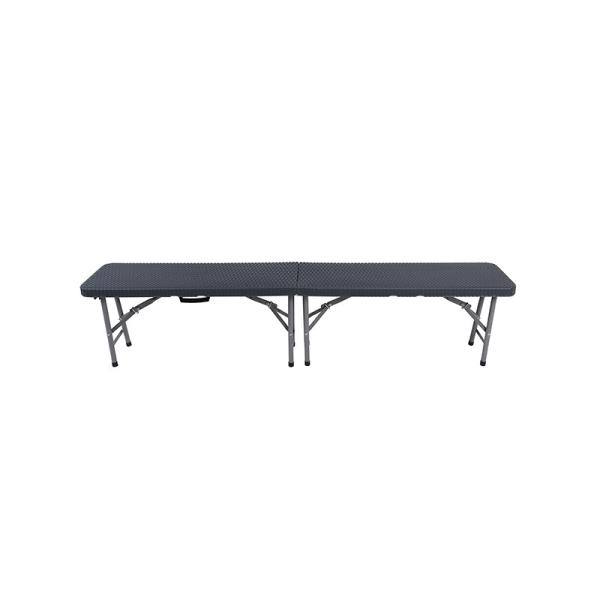 6 Foot Black Portable Folding Bench Rustproof PE Rattan Easy To Storage