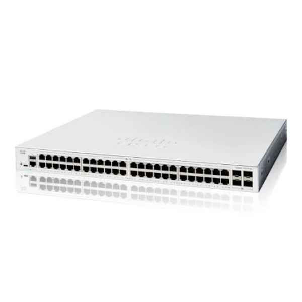 Cisco Switch With 48 Ports , 4G Uplinks - VLAN , QoS & Easy Web UI For Business