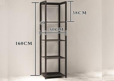Clothing Shop Metal Clothes Display Stand With 4 Layer Shelves Floor Mounted Custom Logo