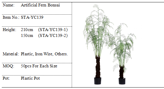 Реалистическая искусственная продолжительность жизни тропического завода дерева 150КМ 210КМ папоротника рентабельная длинная