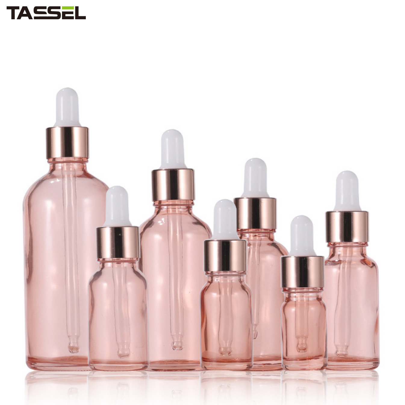 Капельница бутылок 60ml 80ml 18/410 капельницы розового эфирного масла золота стеклянная
