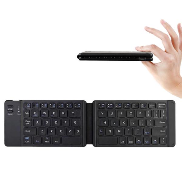 Rechargeable Full Size Folding Keyboard , Folding Wireless Keyboard Compatible IOS Android Windows