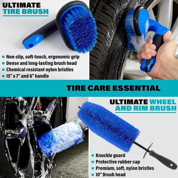 Car Cleaning Tools Kit, Car Detailing Kit, Car Detailing Brush Set with Carry Bag, Auto Drill Brush Car Wash Kit