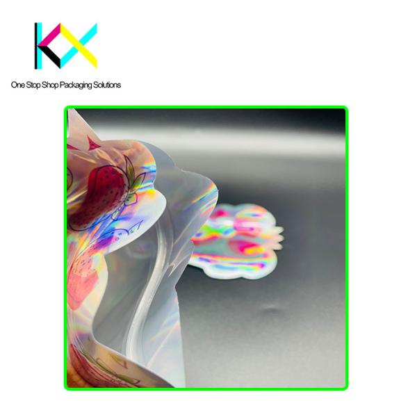 Glossy Surface Gummies Snack Food Packaging Bags Special Shaped Smell Proof