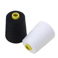 Filamento de costura 40/2 5000yds Fábrica de venta al por mayor 100% poliéster teñido de espuma Materia prima para la costura de prendas de vestir