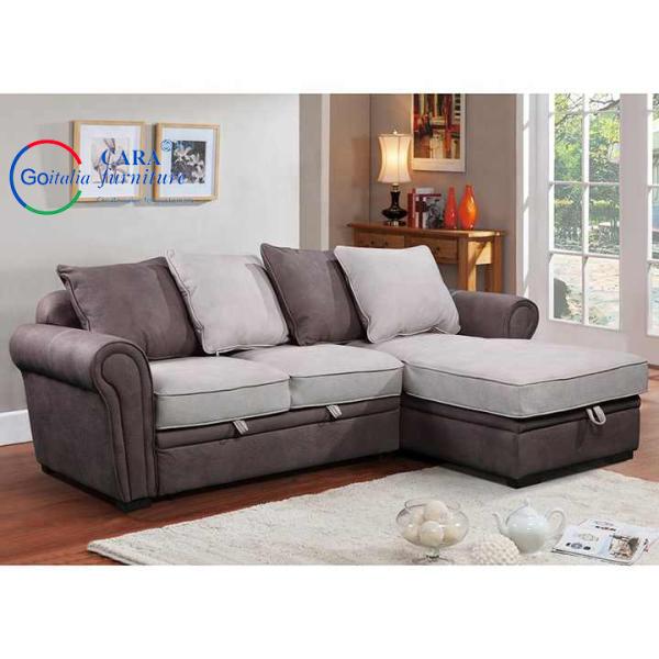 Luxury Beauty Living Room Furniture Double Color Combination Upholstery Leather Bed Sofa Bed With Storage