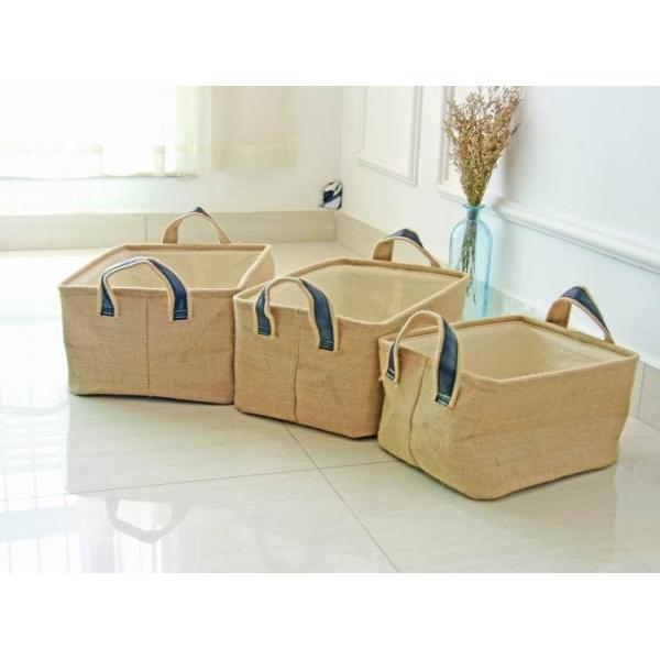 Waterproof Jute Collapsible Foldable Laundry Basket washing basket