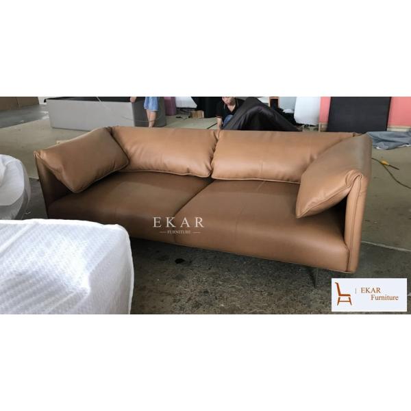 Italy Contemporary Simple Designed Modern Home Living Room Furniture Leather Sofa Set