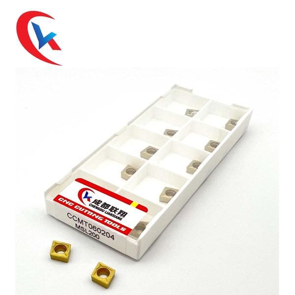 CCMT060204 Steel Machining Tungsten Carbide Inserts Yellow Chemical Coating