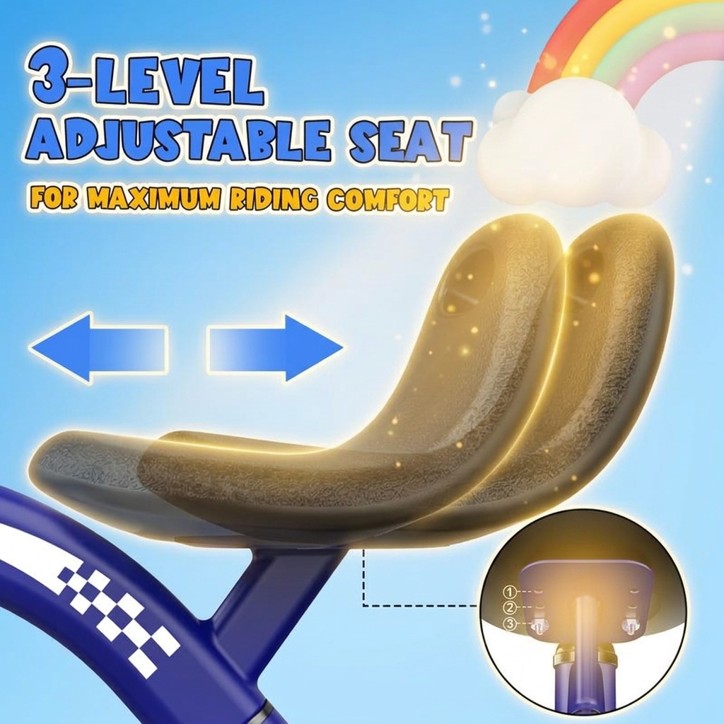 2 Position Seat Childrens Tricycle Adjustable Front Rear with Detachable