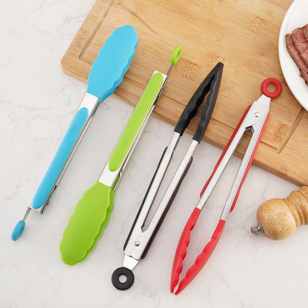 Silicone Pliers Are Heat-resistant And Reusable. Silicone Food Pliers Are Food Clips