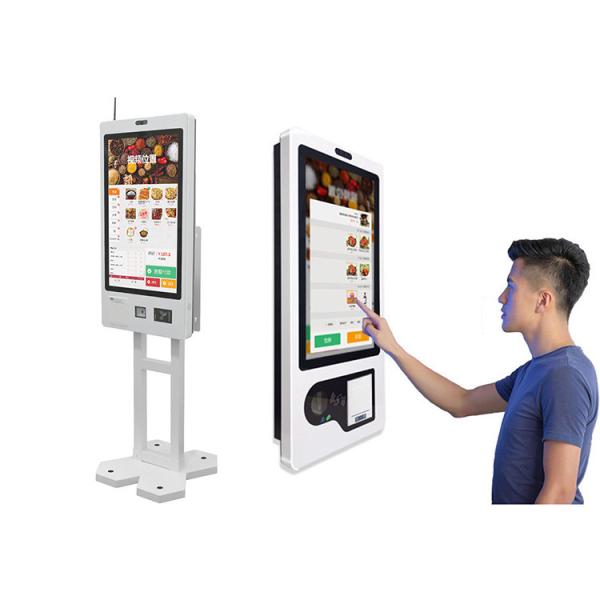 21.5 23.8 Inch Self Service Touch Screen Kiosk Restaurant Barcode Scanner Ticket Printer Android POS Wall Mounted Payment Kiosk