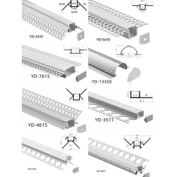6063 T3-T8 Aluminium Alloy LED Profile with Anodized Surface Finishing for Embedded Dry Wall Installation